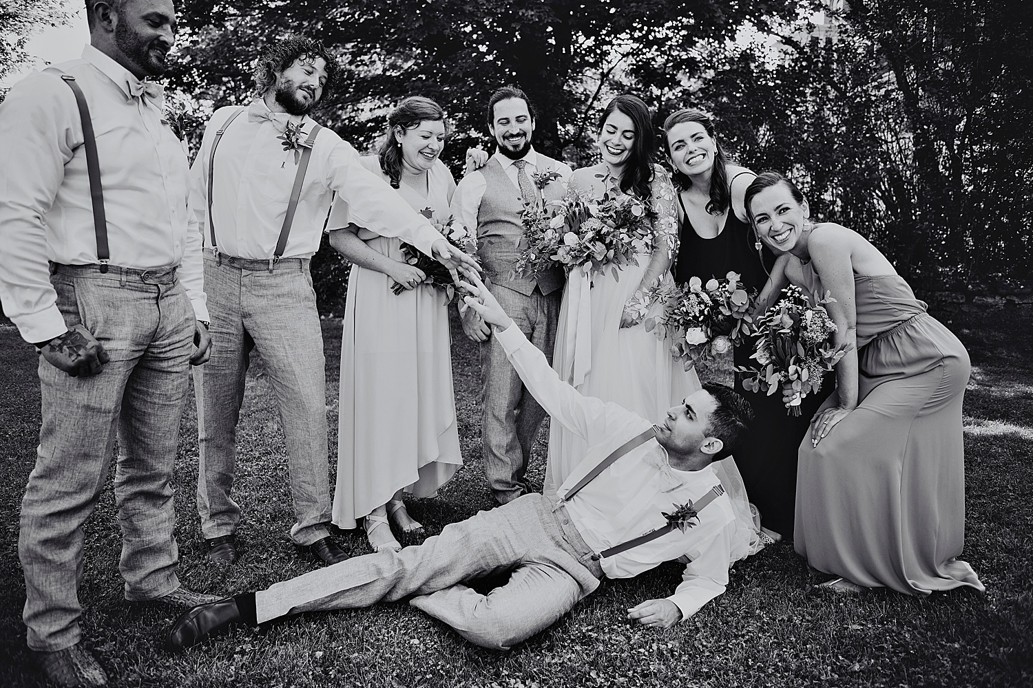 fun wedding party shot